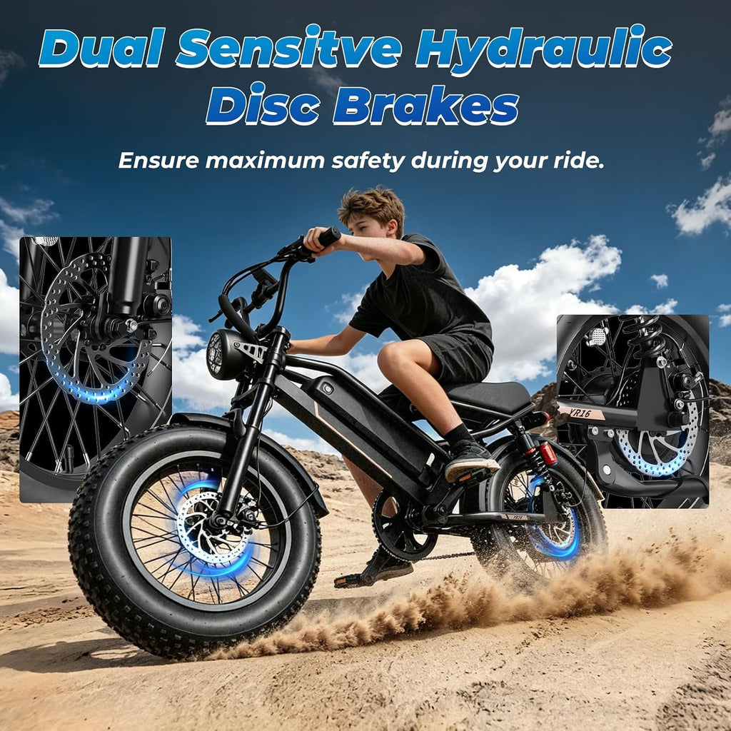 Jasion Electric Bike for Adults & Teens, 2000W/3000W Peak E Bike, Up to 55-90 Miles Range Electric Bicycle, 48V/52V Battery, 16"/20"x4.0" Fat Tire E-Bike, Full Suspension Ebike for Beach,Mountain,Road