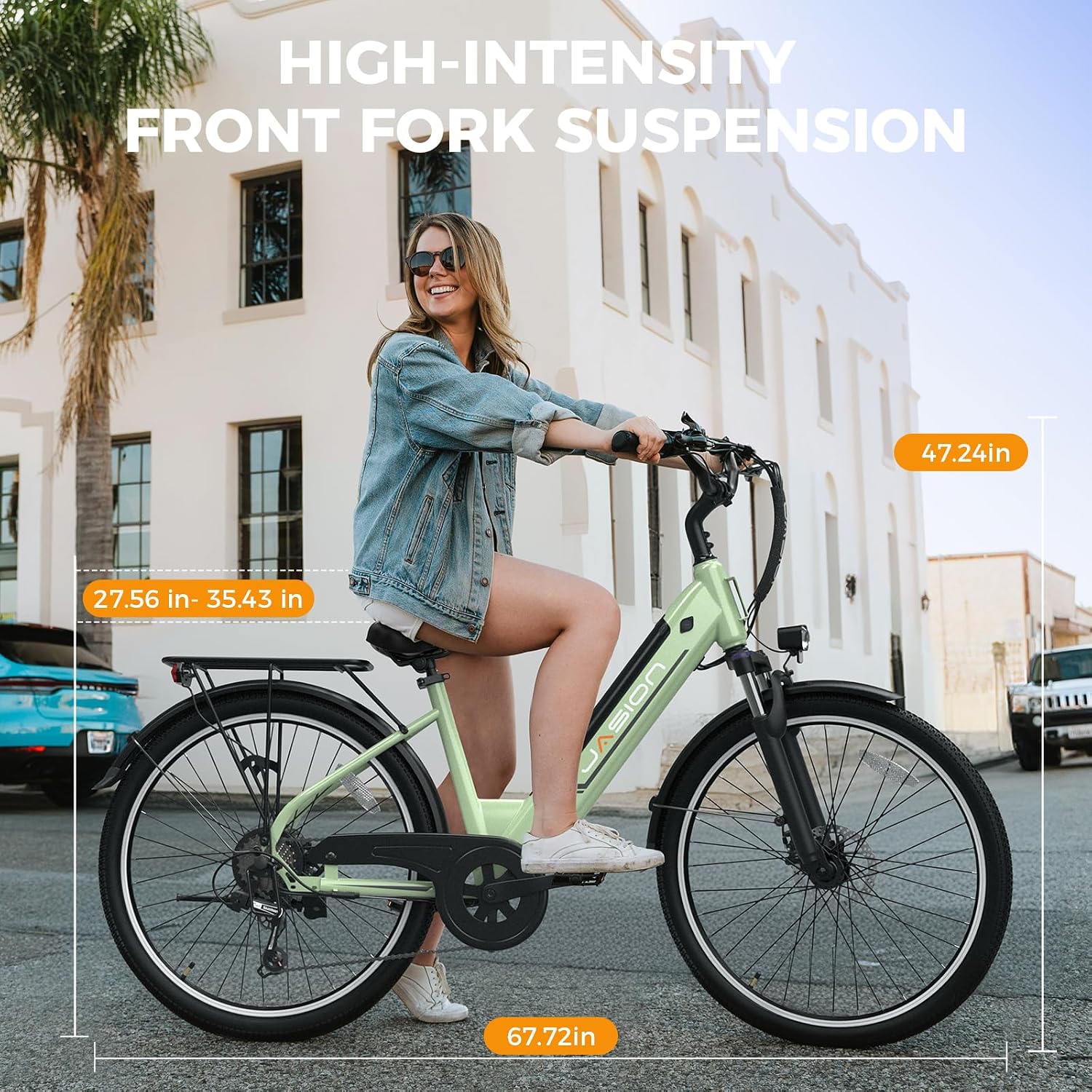 Jasion Roamer/ST Electric Bike for Adults, 26" Commuter Ebike 1200W 528WH Removable Battery, 28MPH 40-62miles, Electric Bicycles for Women/Man, UL2849 Certified