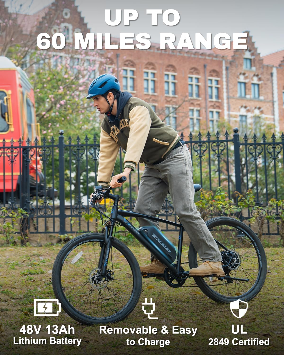 Electric Bike for Adults, 1500W Peak Motor, 48V 13Ah Removable Battery, Up to 60-Mile Range, 20 MPH, UL 2849 Certified, Shimano 7-Speed, 27.5" Ebike