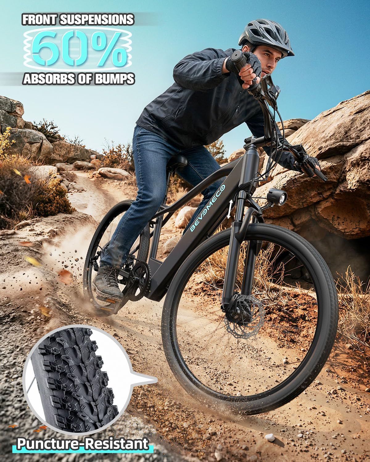 Electric Bike for Adults,500W Peak Ebike,26" Electric Mountain Bike with 6-Speed,12/15.6 Ah Battery and Dual Disc Brakes,20MPH Commuter Electric Bikes All Terrain,Up to 60/75 Miles Range