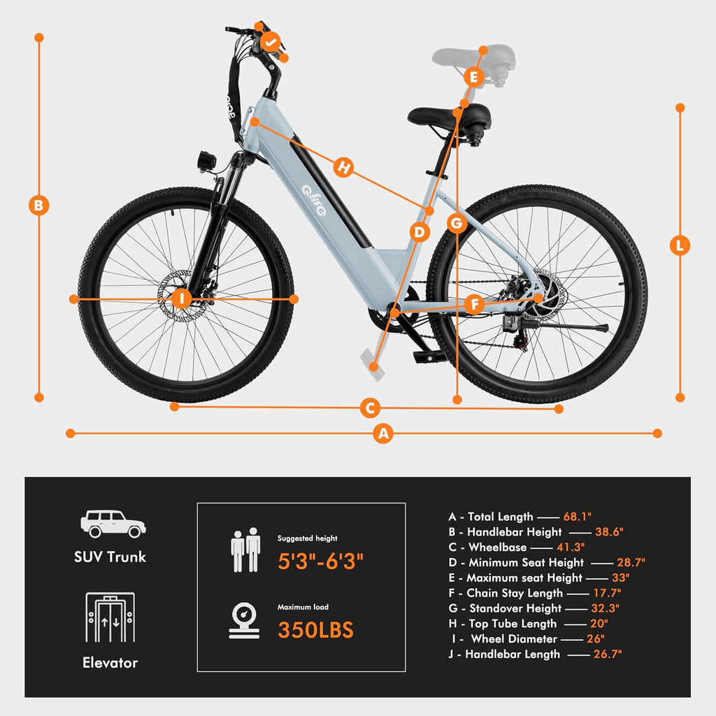 Qlife Cityone Electric Bike for Adults & Teens, Step-Through Commuter Ebike, 1000W Peak Motor, 55-Mile Range, 48V Removable Battery, 26-Inch City Tires, 7-Speed, Up to 20+ MPH