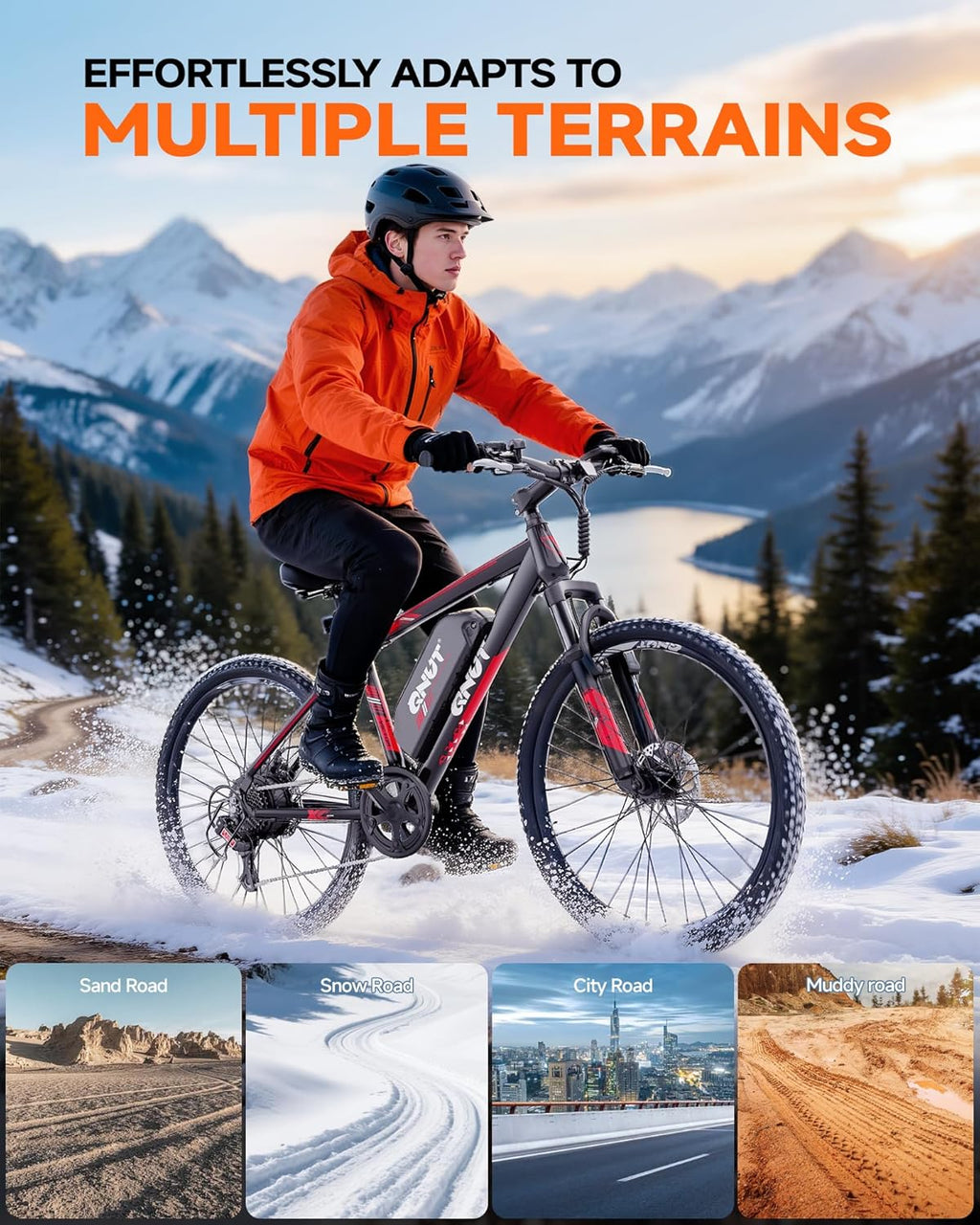 QNUT Electric Bike for Adults with Peak 1000W Motor 26" Victor Mountain Lightweight Ebike, 10.4Ah/7.8Ah Removable Battery Bicycle Up to 40-60 Miles E Bikes Commuter E-MTB for Teens Men Women, UL 2849