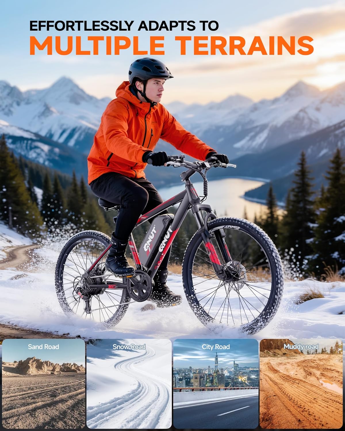 QNUT Electric Bike for Adults with Peak 1000W Motor 26" Victor Mountain Lightweight Ebike, 10.4Ah/7.8Ah Removable Battery Bicycle Up to 40-60 Miles E Bikes Commuter E-MTB for Teens Men Women, UL 2849