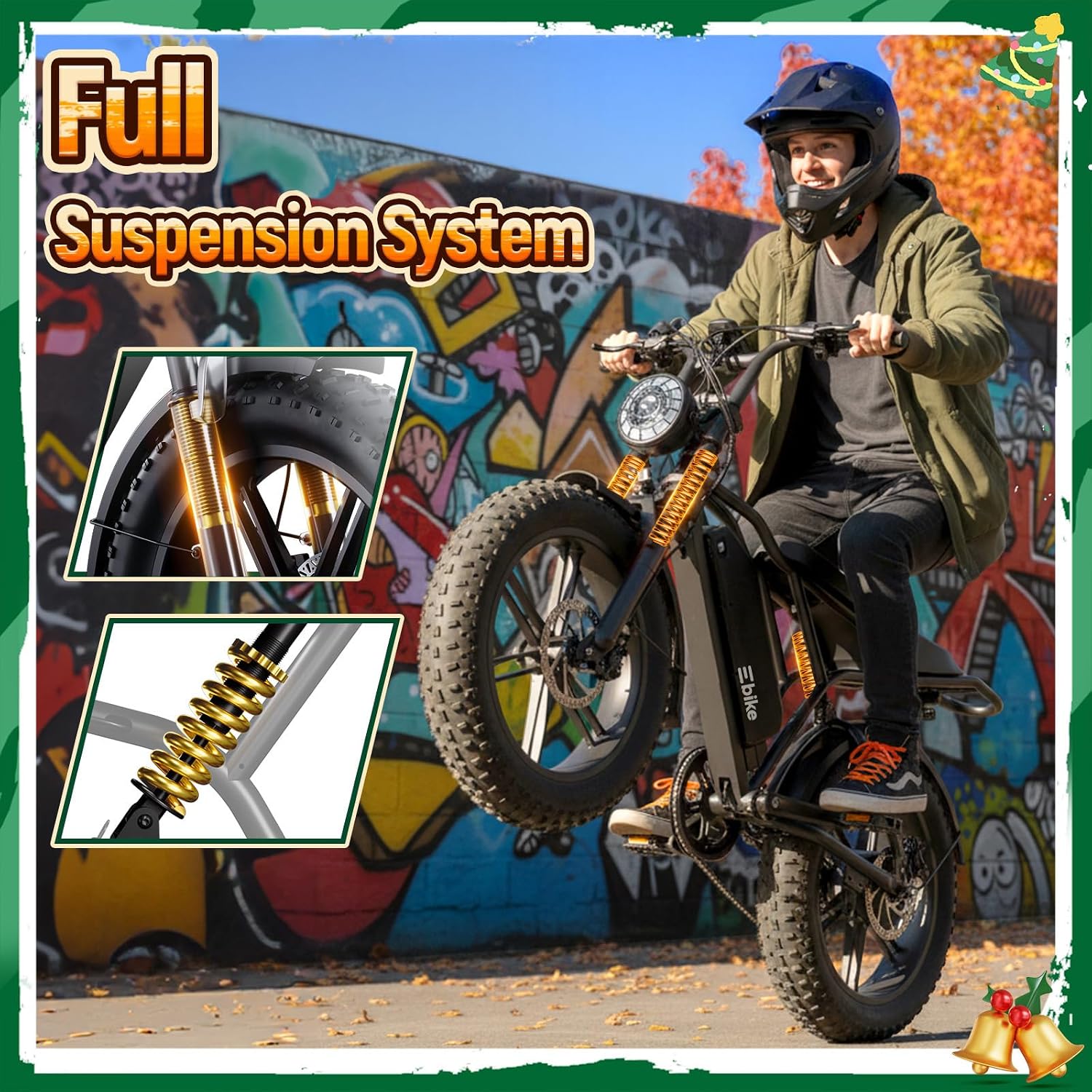 TST Electric Bike for Adults, 48V 15Ah Battery for Urban Cycling, 60 Miles | 1500W Peak Motor, Dual Suspension ,7-speed Gears, 3 Working Modes, Suitable for Commuters and Beginner Cyclists,DIY
