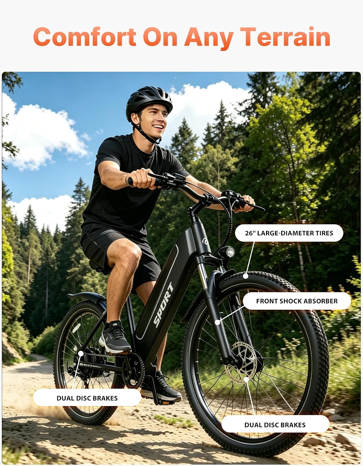 ASKGO Electric Bike for Adults, 1500W Peak Ebike with 48V 12Ah Removable Battery, Up to 25MPH 65 Miles, 26 inch Adult Electric Bicycles for Commute, City Cruiser E-Bike for Adult, Step-Thru,7-Speed