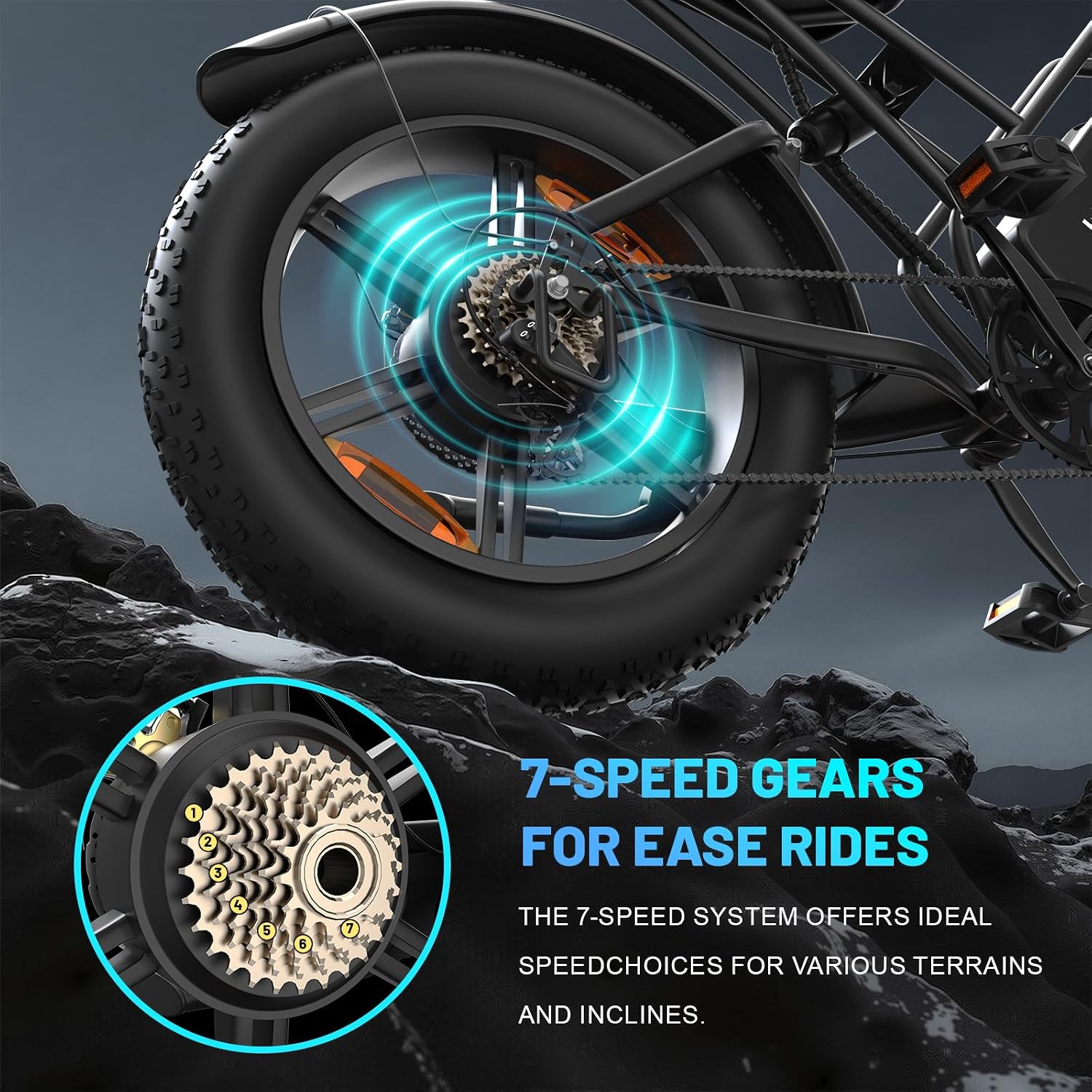 Electric Bike for Adule, 1500W Peak Motor 30-60 Miles PAS Range (48V 15Ah)
