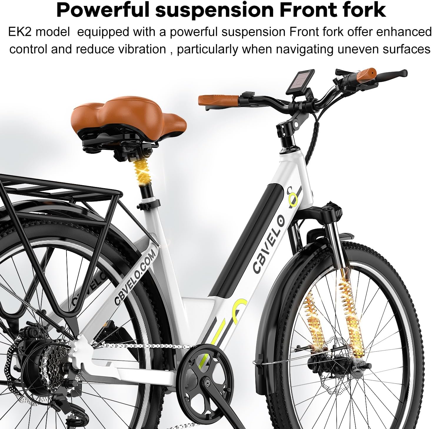 Aelith 26" Electric Bike for Adults – Powerful 1000W Motor, 48V Removable Battery, 7-Speed, Front Suspension & LCD Display – Commuter and Mountain EBike for Women