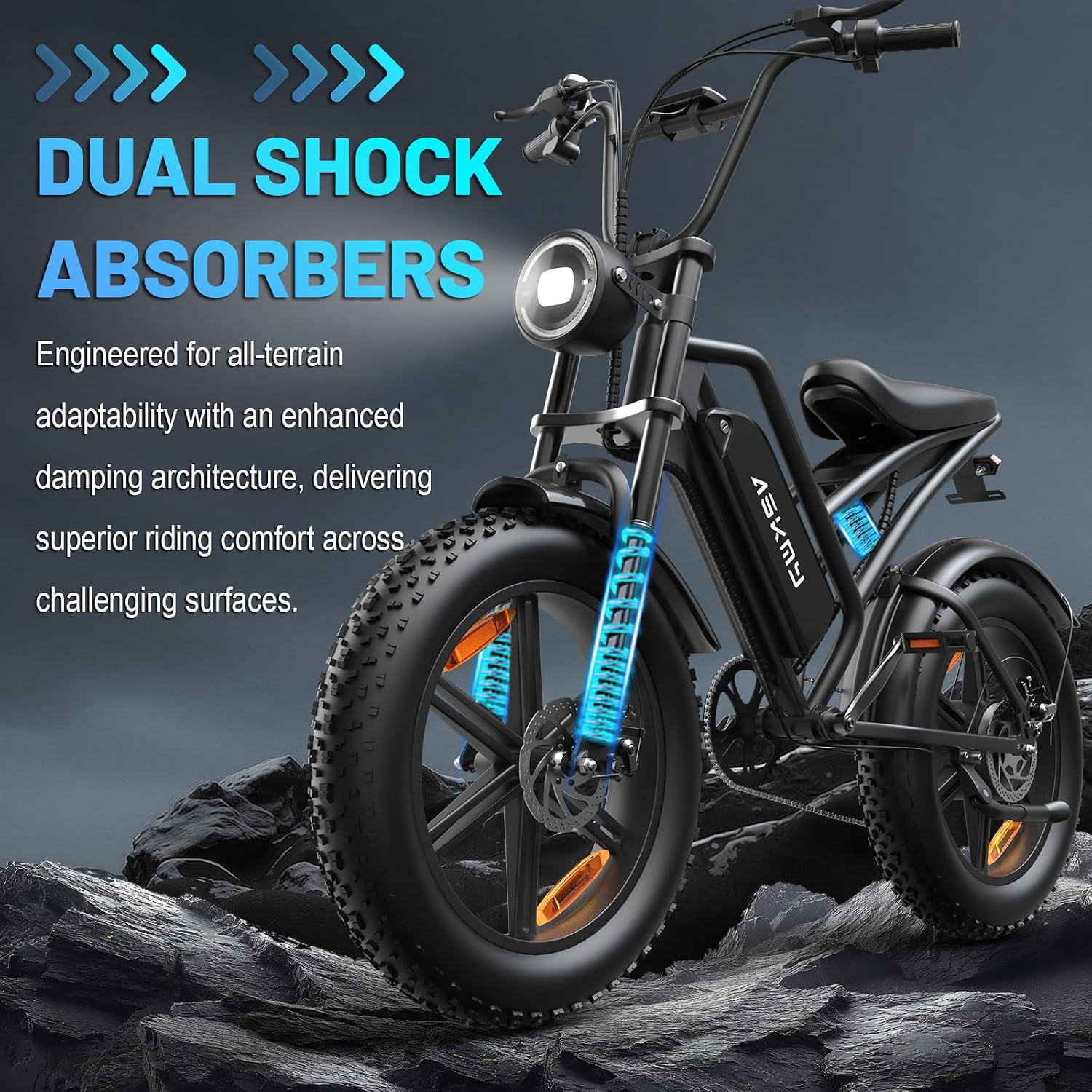 Electric Bike for Adults, 20" Electric Mountain Bike, 4in Fat Tire Ebike, 750W Rated Power / 1000W Peak Power, Electric Bicycle with 48V 15AH Removable Battery