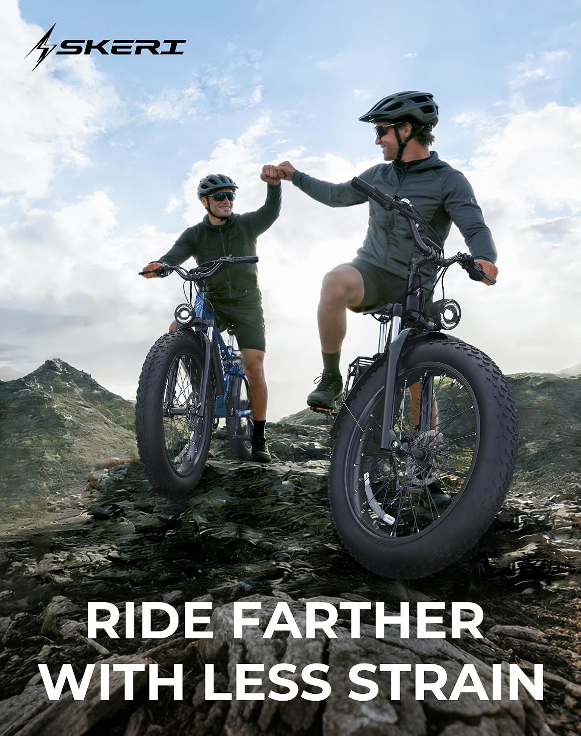 Skeri Electric Bike for Adults, 1000W Motor 28MPH All-Terrain Ebike, 48V 20AH Battery 85 Miles Long Range, 26" Fat Tire Full Suspension Mountain E-Bike, Aluminum Alloy Frame