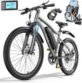 Electric Bike for Adults, 26" Commuter Ebikes with 7-Speed Gears, 25MPH Lightweight E Bike, 720W Peak Motor, 375Wh Removable Battery, 50 Miles Range, Electric Mountain Bicycle for All Terrain (White)