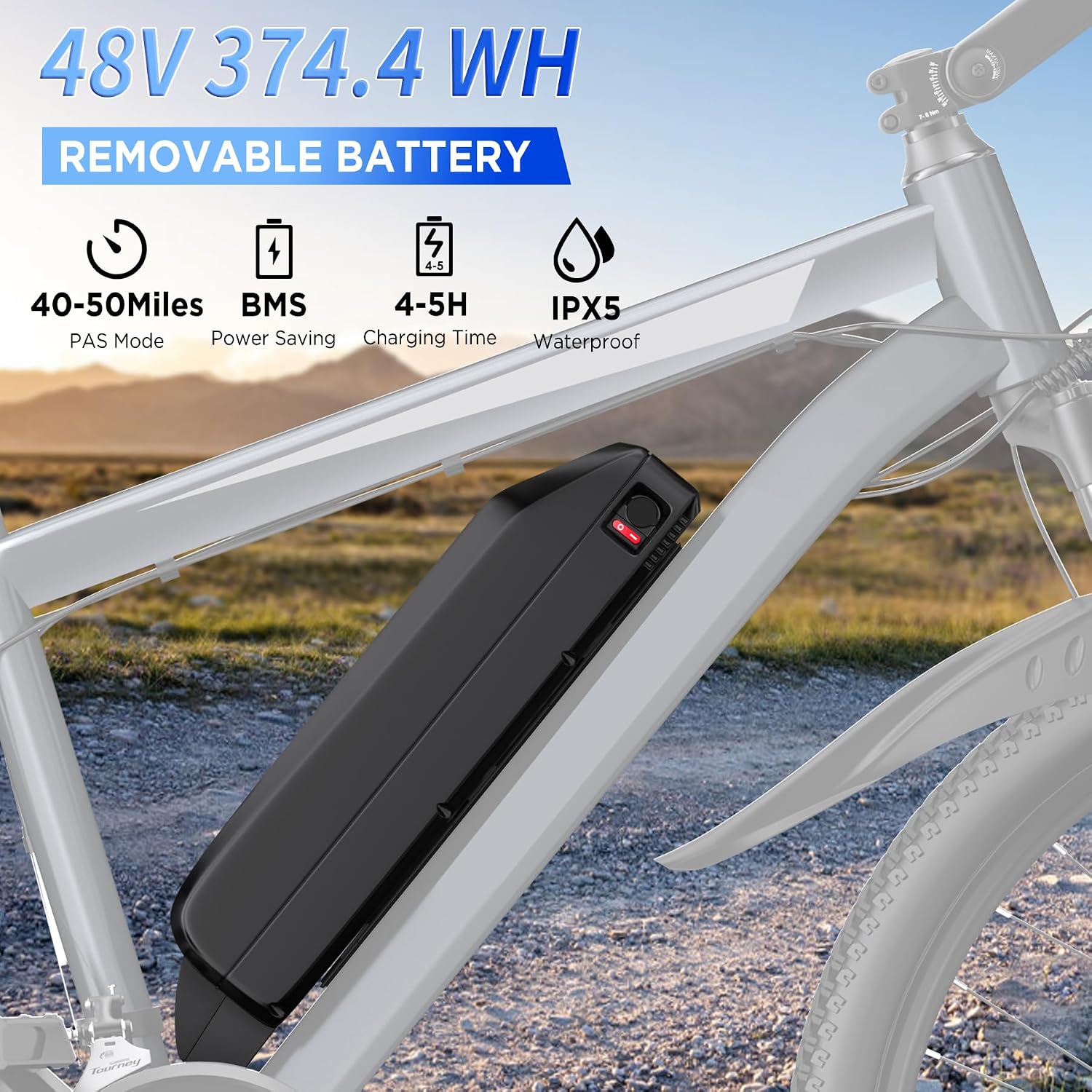 Electric Bike for Adults, 26" Ebike with 1000W Peak Motor, 20MPH 50Miles Electric Mountain Bike with 48V Removable Battery, 7-Speed, Front Suspension, LCD Display, UL 2849 Certified