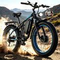 AWD Electric Bike for Adults, 48V 25AH Removable Battery, Peak 4000W Power 26” Fat Tire Ebike, Dual Motor Electric Bicycles, Fast Dual Hydraulic Brakes 7-Speed All Terrain E-Bikes