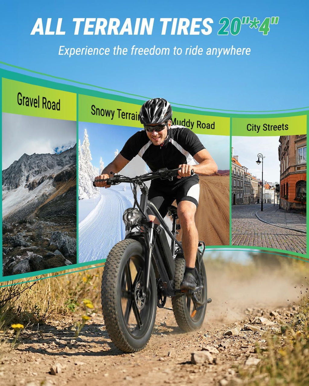 OUXI Electric Bike for Adults, 1000W Peak Electric Mountain Bicycle 48V13Ah