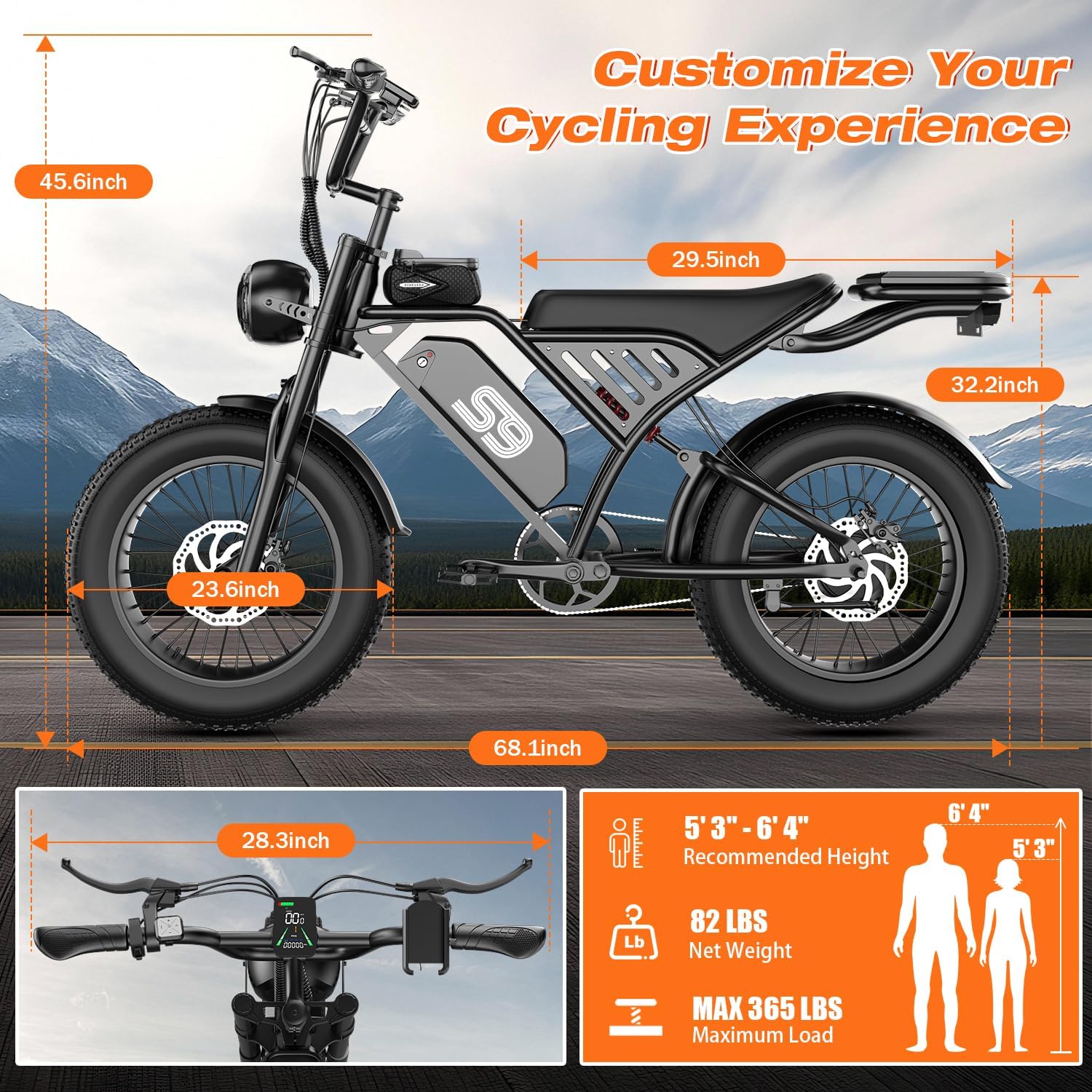 Electric Bike for Adults - 2500W Peak, 36MPH & 65 Miles, 20" Fat Tire All-Terrain E Bike with 48V 20AH Removable Battery, Electric Dirt Bike with Full Suspension, NFC Unlock