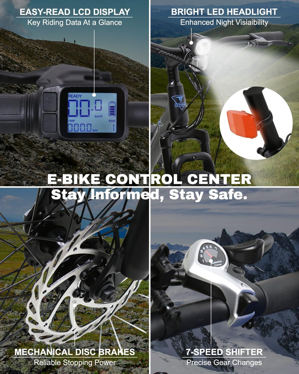 Electric Bike for Adults, 1500W Peak Motor, 48V 13Ah Removable Battery, Up to 60-Mile Range, 20 MPH, UL 2849 Certified, Shimano 7-Speed, 27.5" Ebike