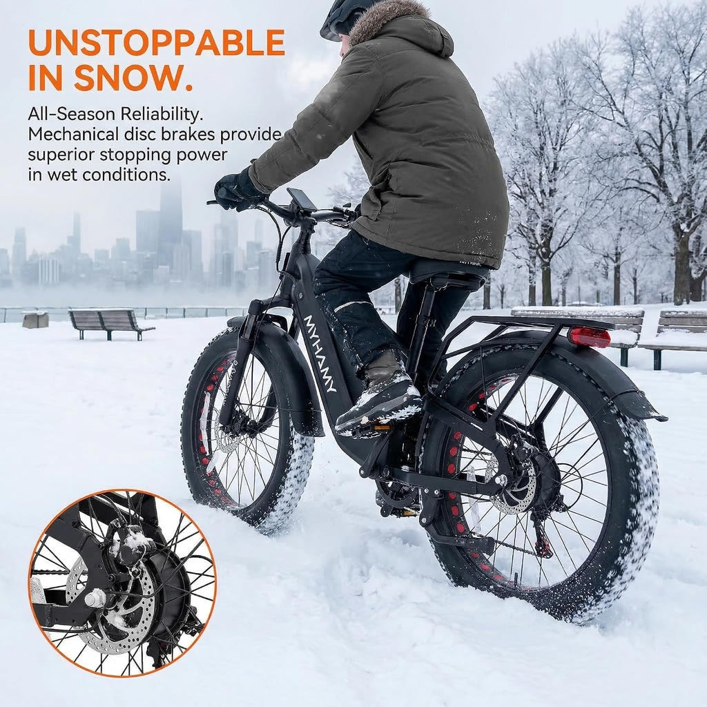 2000W Electric Bike, 35MPH Ebike for Adults 48V 18.5AH Removable Battery for 40-80 Miles, 24/26" Fat Tires Full Suspension for Off Road Commuting