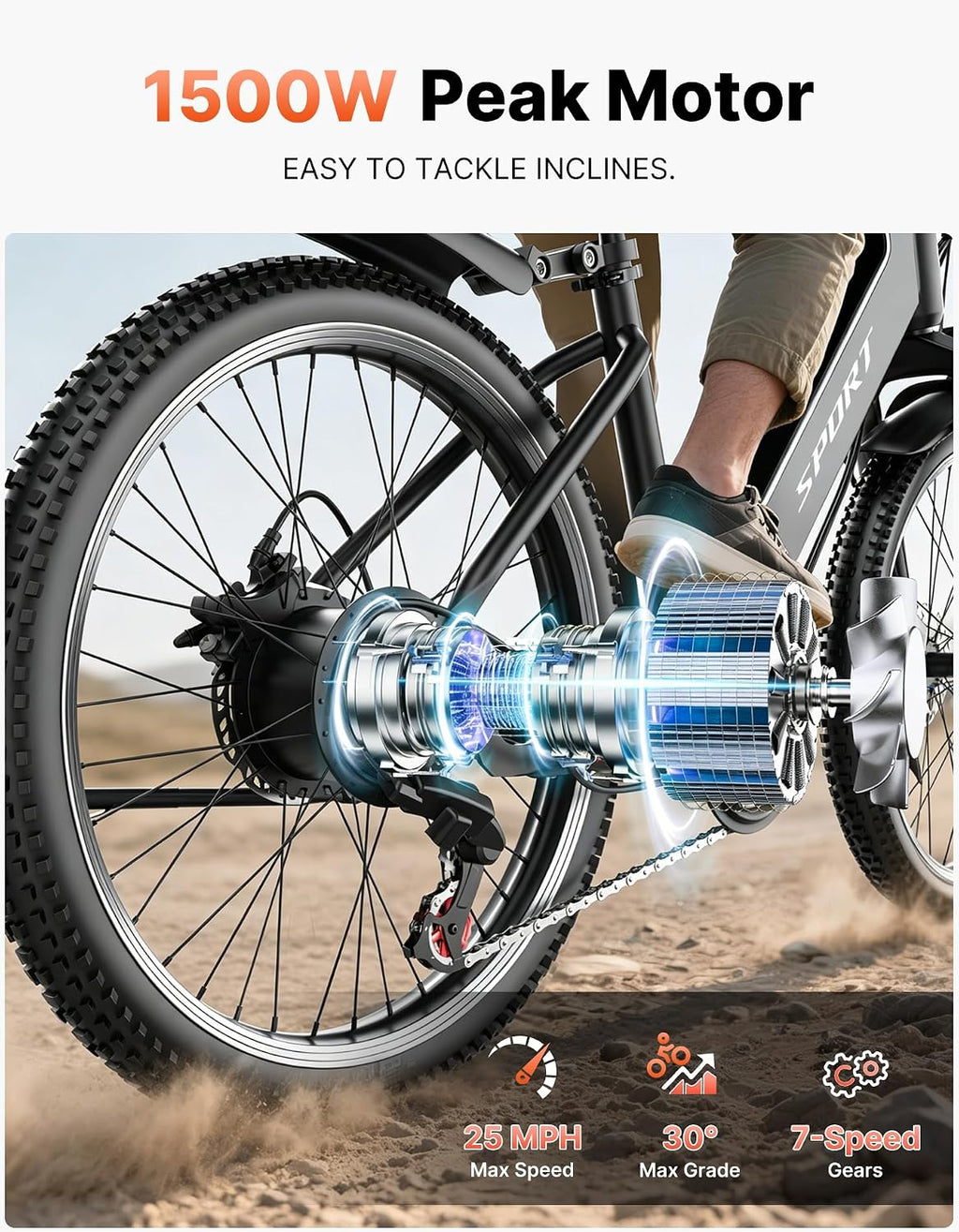 ASKGO Electric Bike for Adults, 1500W Peak Ebike with 48V 12Ah Removable Battery, Up to 25MPH 65 Miles, 26 inch Adult Electric Bicycles for Commute, City Cruiser E-Bike for Adult, Step-Thru,7-Speed