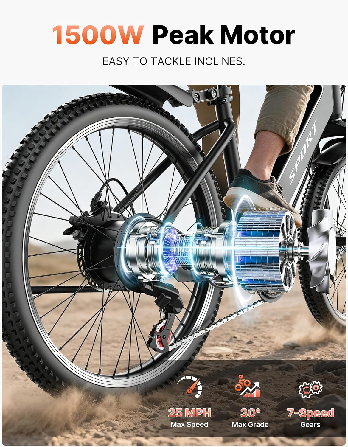 ASKGO Electric Bike for Adults, 1500W Peak Ebike with 48V 12Ah Removable Battery, Up to 25MPH 65 Miles, 26 inch Adult Electric Bicycles for Commute, City Cruiser E-Bike for Adult, Step-Thru,7-Speed