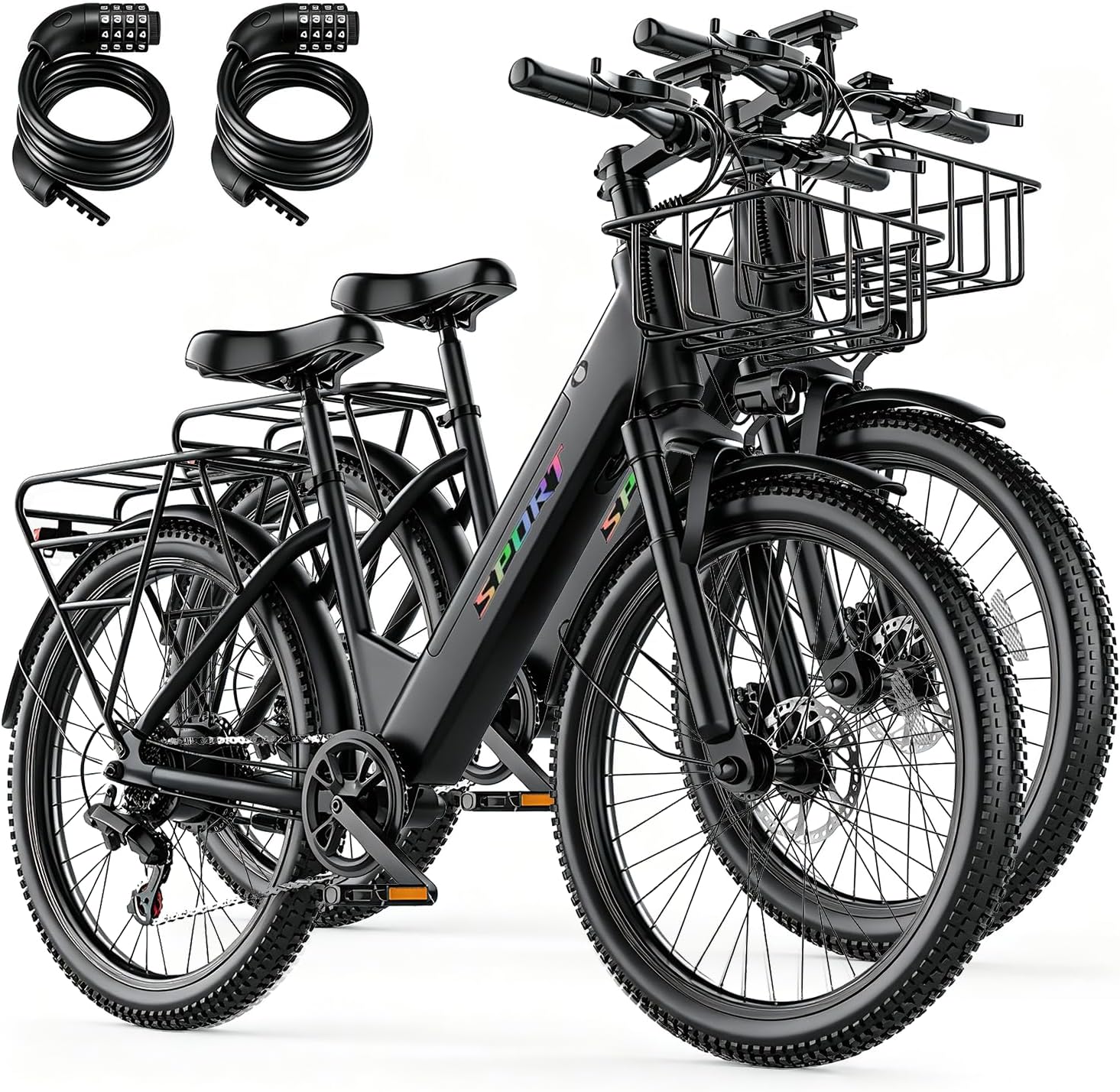 ASKGO Electric Bike for Adults - 1500W Peak Commuting E Bike with 25MPH & 65 Miles, 26" Fat Tire Mountain Ebike with 480Wh Large Battery, Dual Disc Brakes, 7 Speed Gearshift