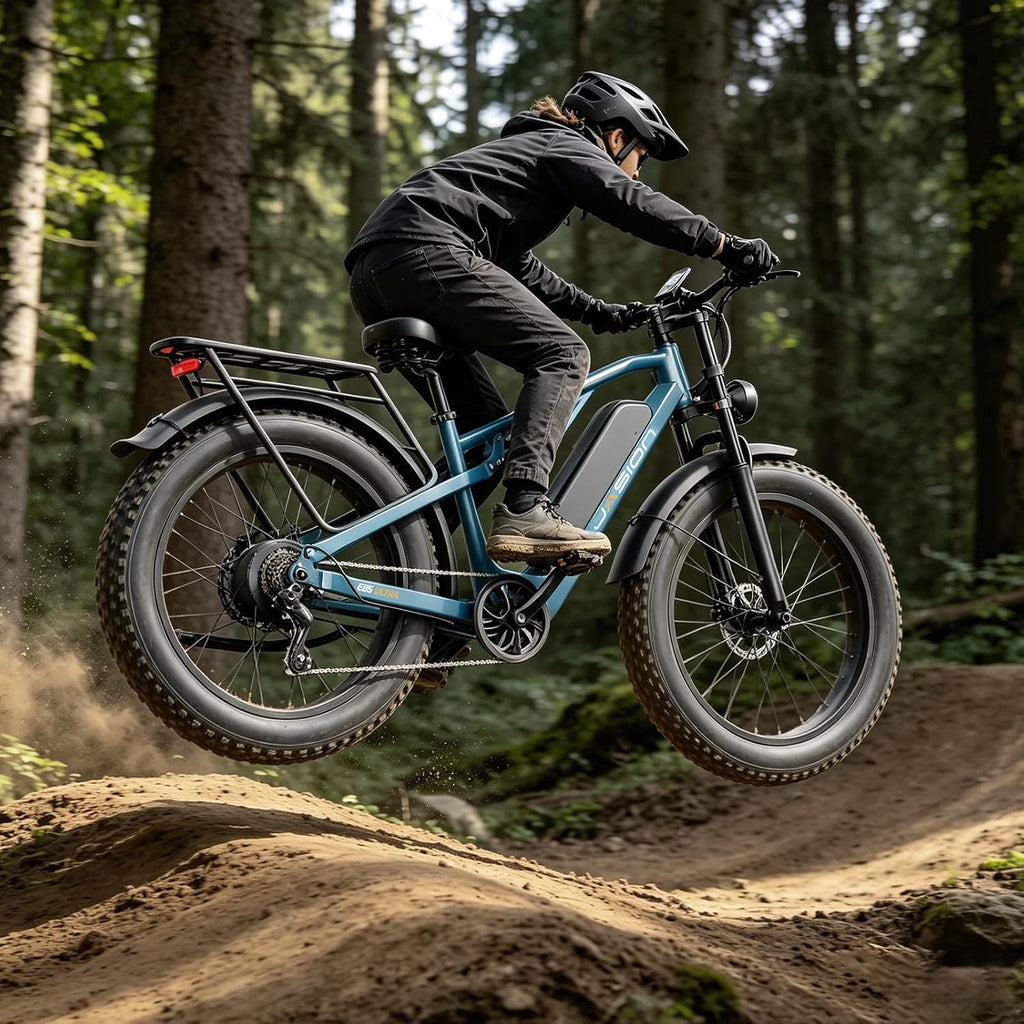 Jasion EB5 Ultra Electric Bike for Adults, Peak 2500W Ebike with 52V 20Ah (1040Wh) Battery, Dual Suspension & Hydraulic Brakes, 26"x4" Fat Tire Off-Road Electric Bicycle