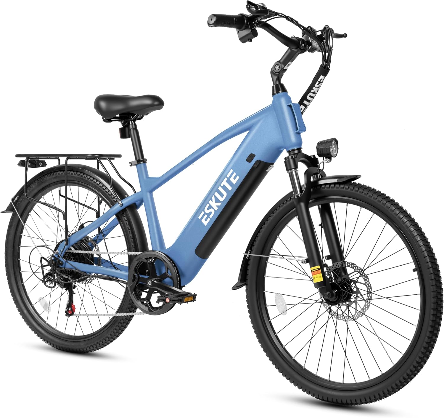 ESKUTE 70Miles 28MPH 840 WH Removable Battery e-Bike, Electric Bike for Adults-1300w Peak Ebike, Step Over Electric Bicycle, 7-Speed 26'' tire, Adjustable Stem, 7-Speed 26'' tire, Adjustable Stem