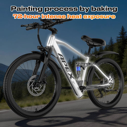 26" Electric Bike for Adults, 1500W Peak Motor Mountain Ebike, 28MPH Up to 65 Miles, UL2849 Certified, 7-Speed, Removable Battery, Shock Absorber, Fat Tire Commuter E-Bike