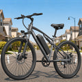 QRONGE Electric Bike for Adults, Full Suspension Ebike, 350W Peak Motor 540Wh Battery, 20MPH(PAS Mode) Mountain Electric Bicycles, 7 Speed, 26'' Tire, Up to 70 Miles, Zephyr