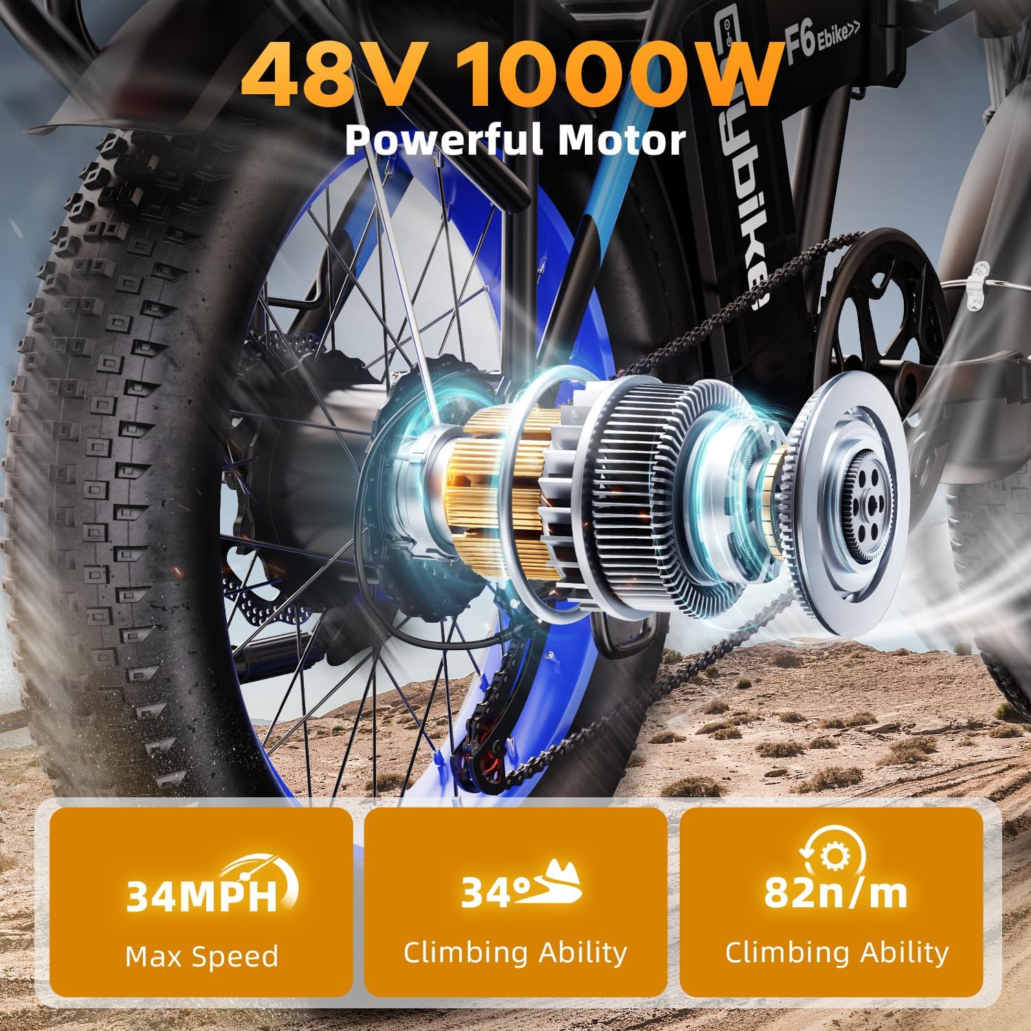 1000W Folding Electric Bike, 48V 20AH Removable Battery E Bike, 70 Miles Max Range, 20" Fat Tire Adults Electric Bike,7-Speed Ebike for City Commuting,Off-Roading,Mountain