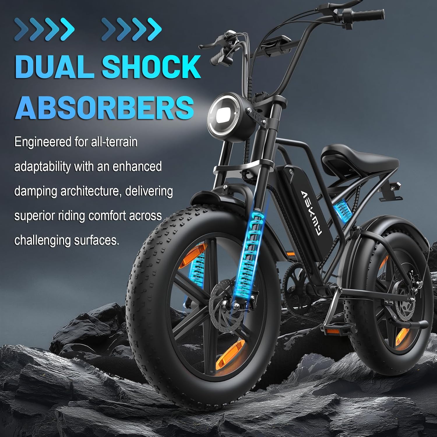 Electric Bike for Adule, 1500W Peak Motor 30-60 Miles PAS Range (48V 15Ah)