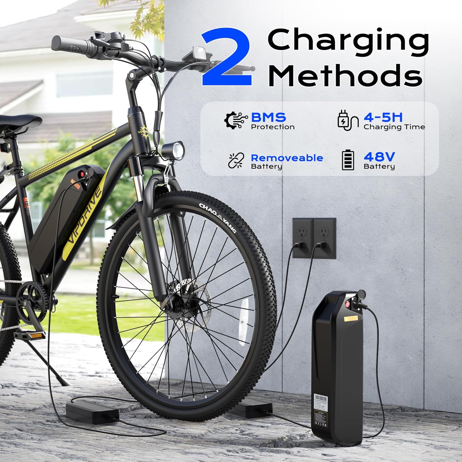 Electric Mountain Bike for Adults, 750W Peak Motor, 20 MPH Commuter Electric Bike, 48V Battery, 50Miles, 24"/26" E-Bike, 7-Speed, Front Suspension, UL Certified
