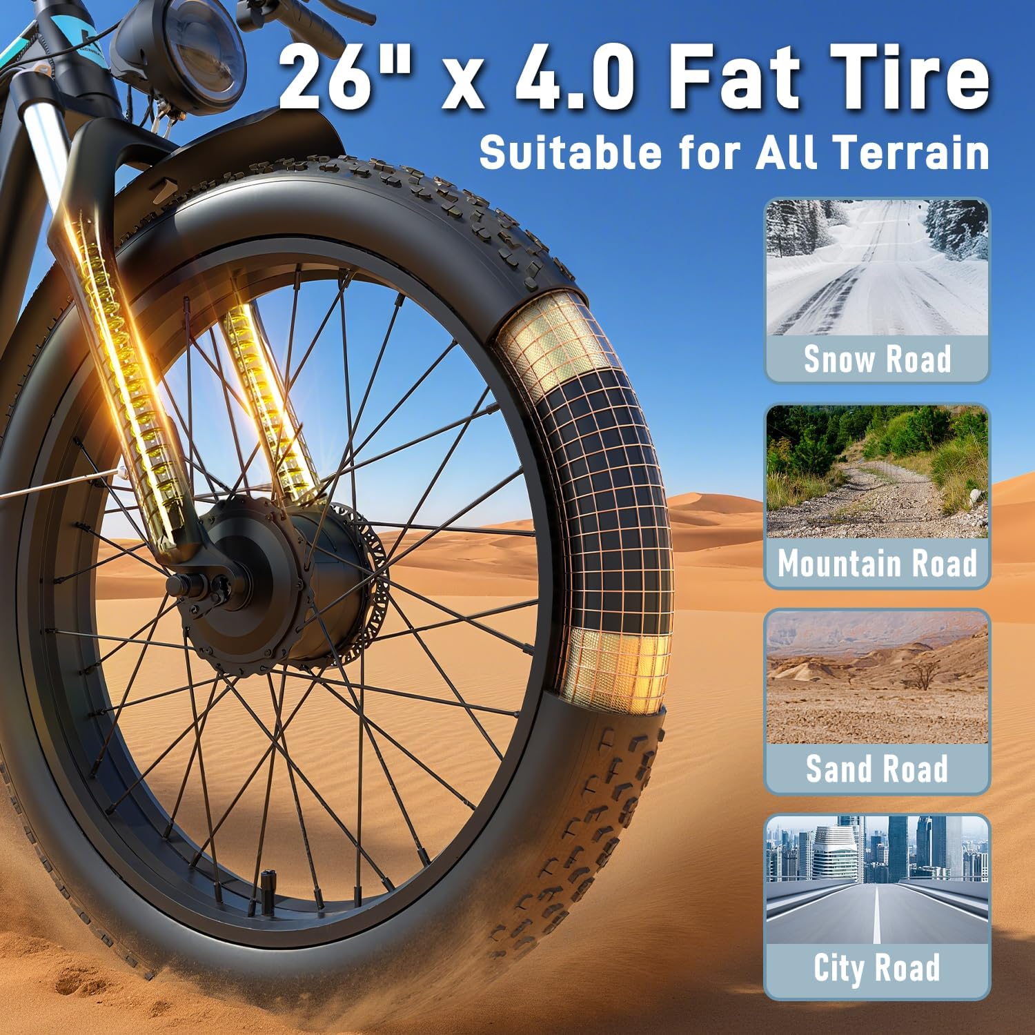 Electric Bike for Adults 51MPH 6000W Peak Dual Motor Fast Ebike 36Ah 52V Full Suspension 26" Fat Tire E Bikes for Men with Hydraulic Brake 130 Miles Electric Bicycle