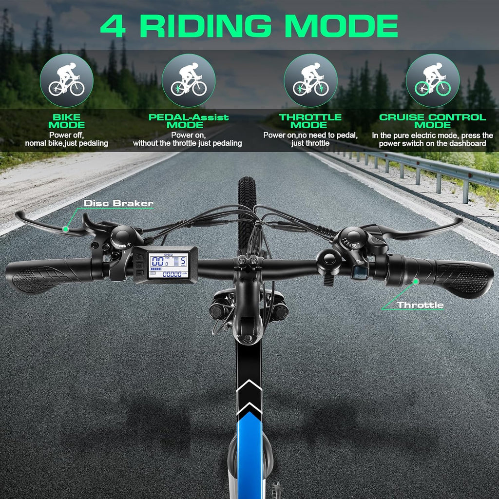 Vivi Electric Bike for Adults, Peak 750W Ebike 26" Electric Mountain Bike, 20MPH Adult Electric Bicycles Commuter Ebike with 48V Battery, Up to 50 Miles, 21 Speed, SGS Certified to UL2849