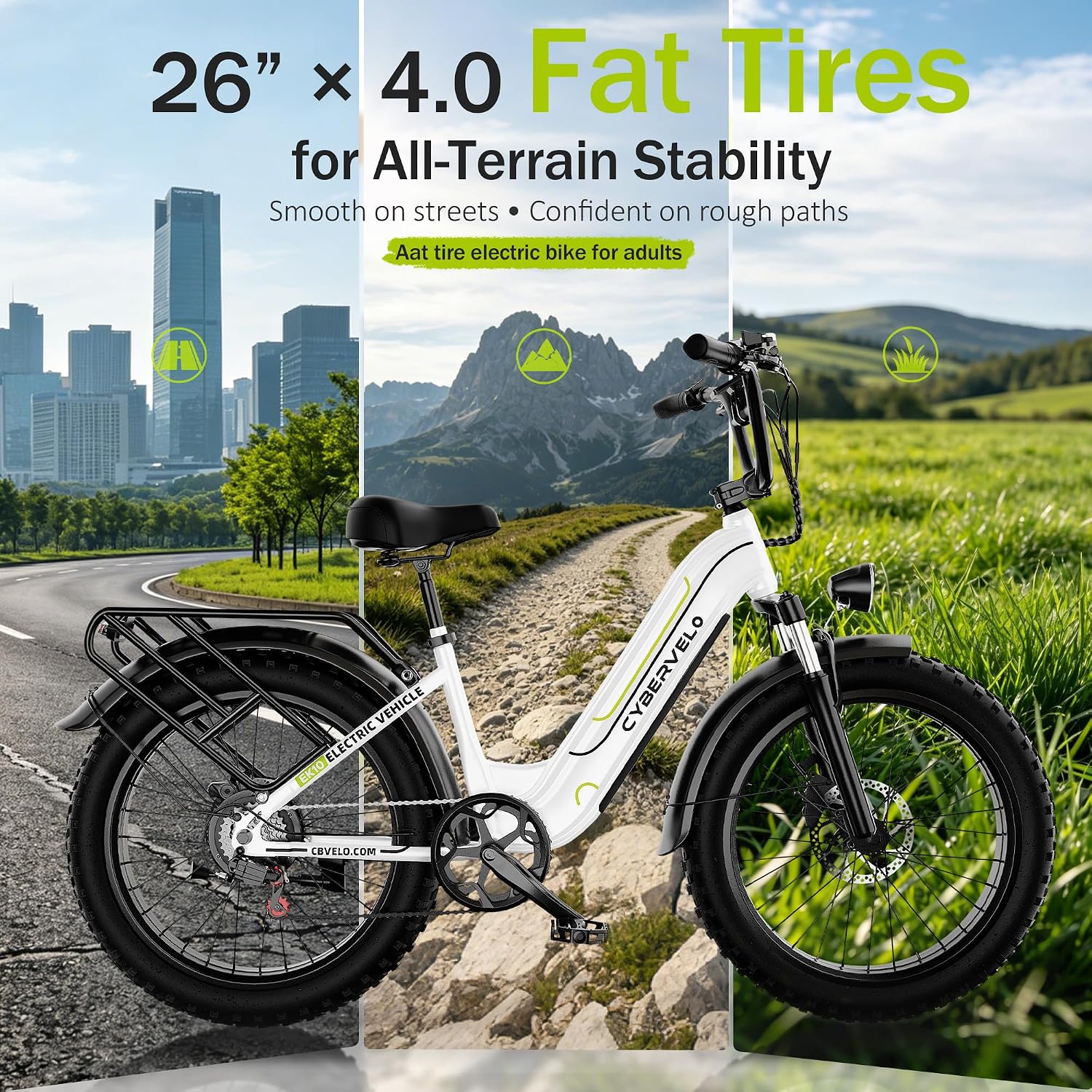 1000W Electric Bike for Adults,70 Miles,26" Commuter Electric Bike,48V Removable Battery,Electric Bicycles for Women/Man, 7-Speed Dual Disc Brake,UL2849
