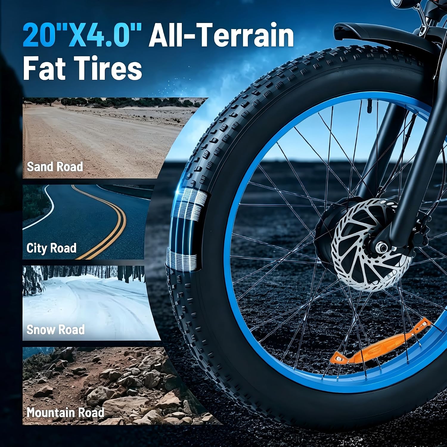 AWD Electric Bike for Adults, 48V 25AH Removable Battery, Peak 4000W Power 26” Fat Tire Ebike, Dual Motor Electric Bicycles, Fast Dual Hydraulic Brakes 7-Speed All Terrain E-Bikes