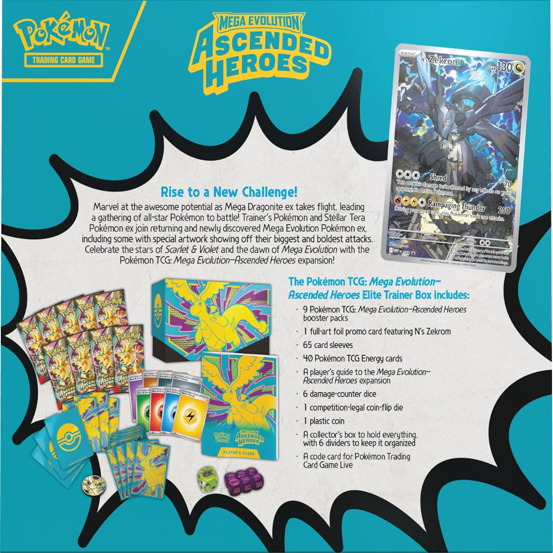 Pokémon TCG Mega Evolution Ascended Heroes Elite Trainer Box – Factory Sealed | Fast Shipping