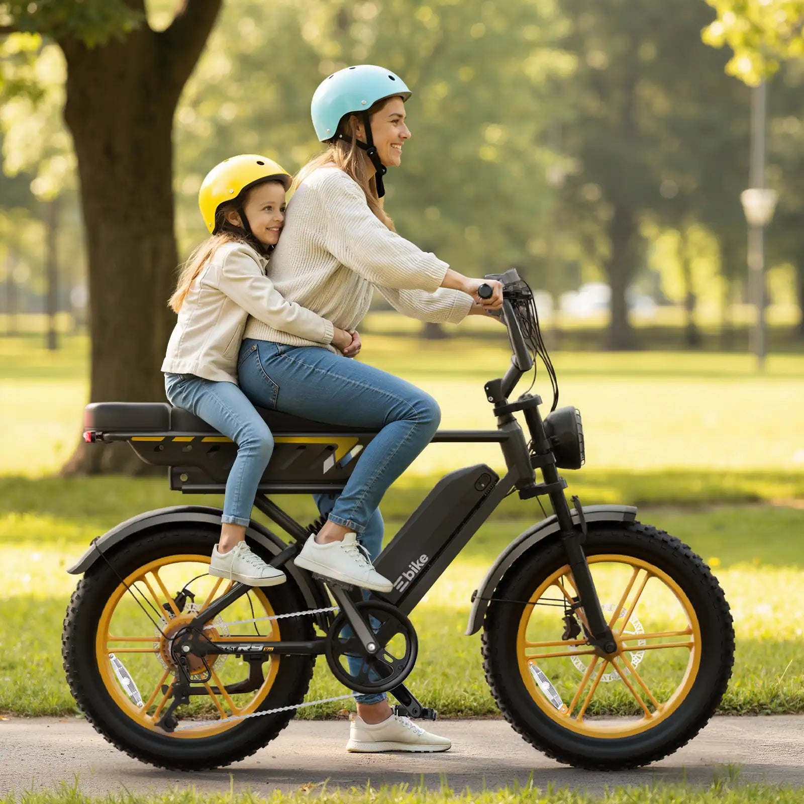 TST® R9 Dual-Battery 1500W Long-Range Full-Suspension Moped Style Electric Bike (2026 Model)