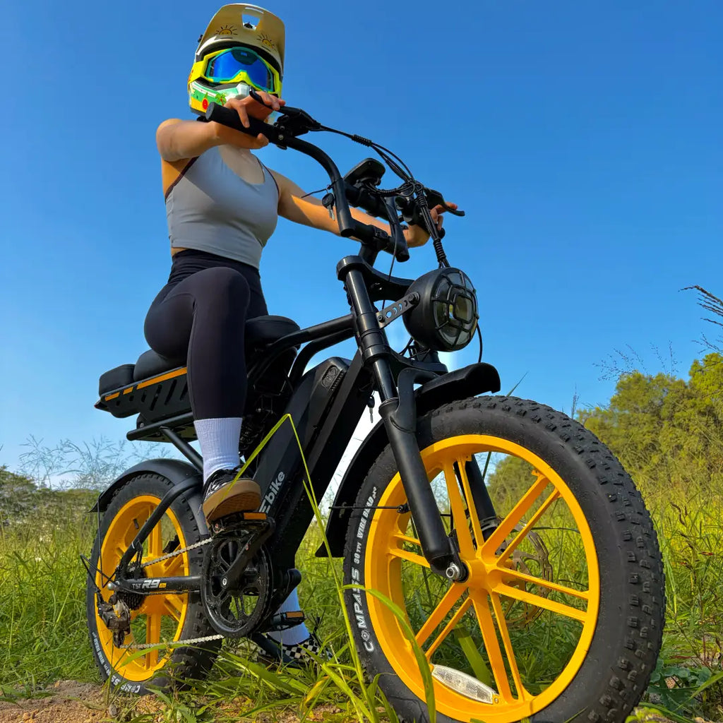 TST® R9 Dual-Battery 1500W Long-Range Full-Suspension Moped Style Electric Bike (2026 Model)